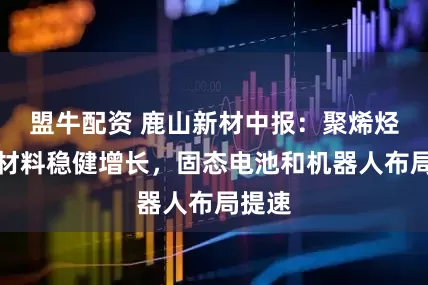 盟牛配资 鹿山新材中报：聚烯烃功能材料稳健增长，固态电池和机器人布局提速